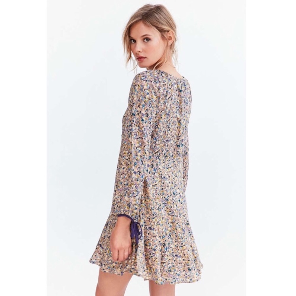 Ecote Lilac Floral Off The Shoulder Prairie Dress XS